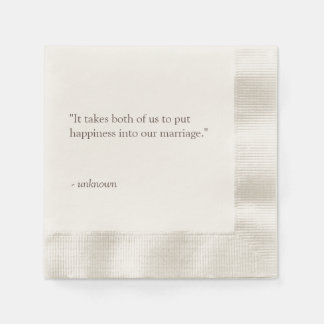 Personalisierte Zitate oder Songtext-Hochzeitsserv Serviette