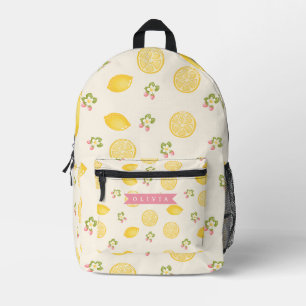 Personalisierte Zitronen Blumen Sommer Benutzerdef Bedruckter Rucksack