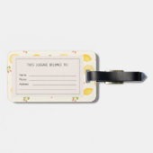 Personalisierte Zitronen Blumen Sommer Benutzerdef Gepäckanhänger (Rückseite horizontal)