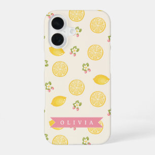 Personalisierte Zitronen Blumen Sommer Benutzerdef iPhone 16 Hülle