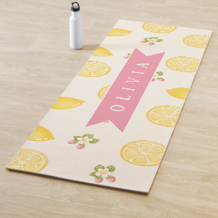 Personalisierte Zitronen Blumen Sommer Benutzerdef Yogamatte