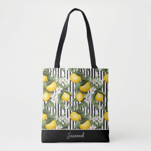 Personalisierte Zitronen-Tasche Tasche (Vorderseite)