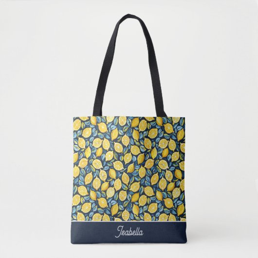 Personalisierte Zitronen-Tasche Tasche (Vorderseite)