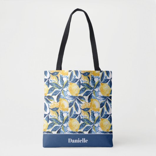 Personalisierte Zitronen-Tasche Tasche (Vorderseite)