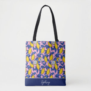 Personalisierte Zitronen-Tragetasche Tasche