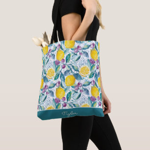 Personalisierte Zitronen-Tragetasche Tasche