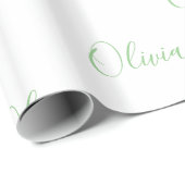 Personalisierte Zitronengrün Geschenkpapier (Rolleneckpunkt)