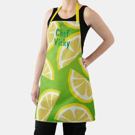 Personalisierte Zitronenscheiben im Hintergrund Schürze (InSitu)