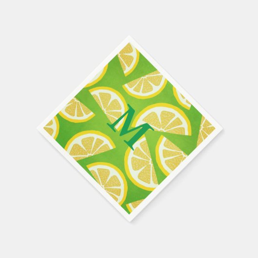 Personalisierte Zitronenscheiben im Hintergrund Serviette (Ecke)