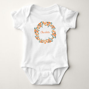 Personalisierte Zitrusorange Frucht Baby Strampler