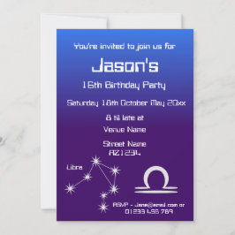 Personalisierte Zodiac Libra Galaxie Party Einladu Einladung