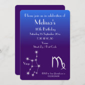 Personalisierte Zodiac Virgo Galaxie-Party Einladu Einladung (Vorne/Hinten)