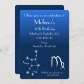 Personalisierte Zodiac Virgo Galaxie-Party Einladu Einladung (Vorne/Hinten)
