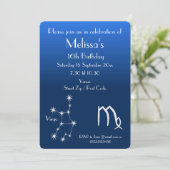 Personalisierte Zodiac Virgo Galaxie-Party Einladu Einladung (Stehend Vorderseite)