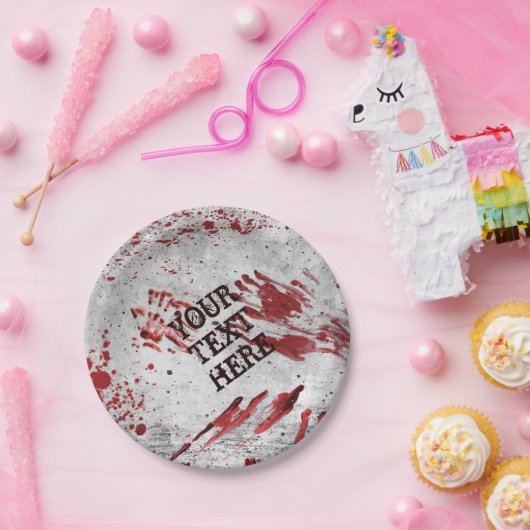 Personalisierte Zombie-Blutpapier-Teller Pappteller (Party)