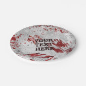 Personalisierte Zombie-Blutpapier-Teller Pappteller (Schrägansicht)