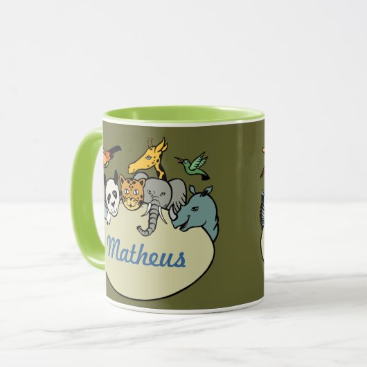 Personalisierte Zoofamilien Tasse (Vorderseite Links)