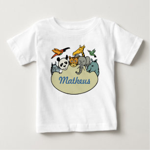 personalisierte Zootiere Baby T-shirt