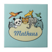 personalisierte Zootiere Fliese (Vorderseite)