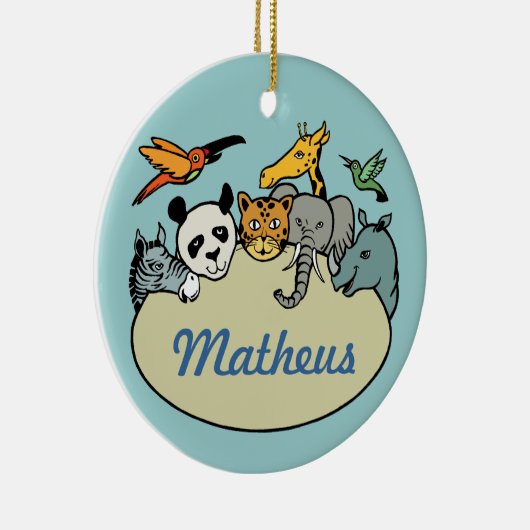 Personalisierte Zootiere Keramik Ornament (Rechts)