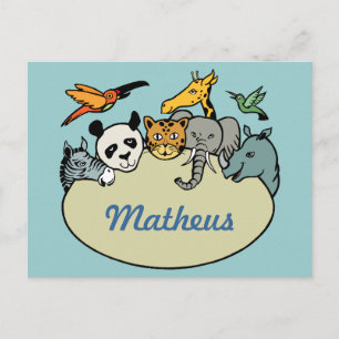 personalisierte Zootiere Postkarte