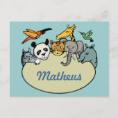 personalisierte Zootiere Postkarte (Vorderseite)