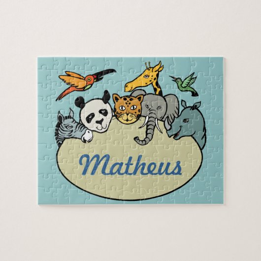 personalisierte Zootiere Puzzle (Horizontal)