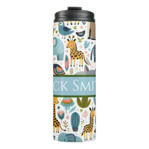 Personalisierte Zootiere trinken Geschwätz Thermosbecher