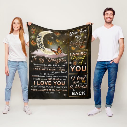 Personalisierte zu meiner Tochter-Schmetterling au Fleecedecke (Beispiel)