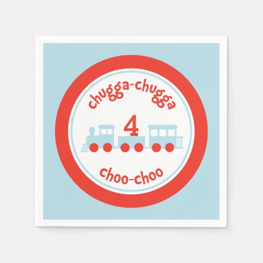 Personalisierte ZugBirthday Party Papier Napkins Serviette (Vorderseite)
