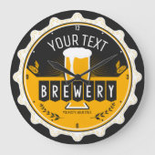 Personalisierte Zuhause Brauerei Bierbrauerei Bar Große Wanduhr (Vorderseite)