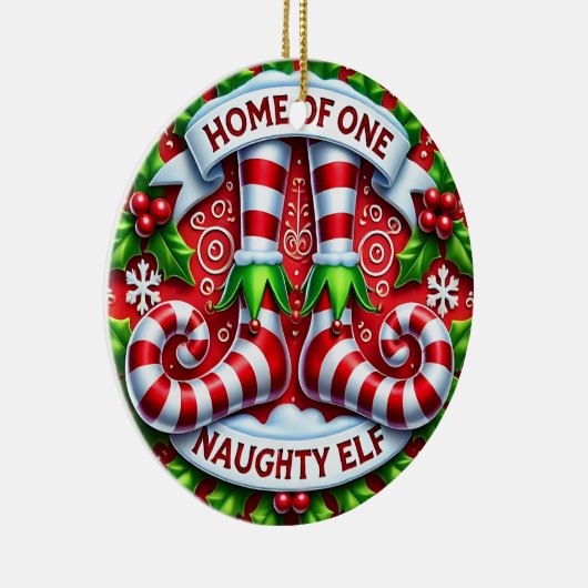 Personalisierte Zuhause eines schmutzigen Elfs Keramik Ornament (Rechts)