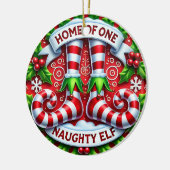 Personalisierte Zuhause eines schmutzigen Elfs Keramik Ornament (Links)