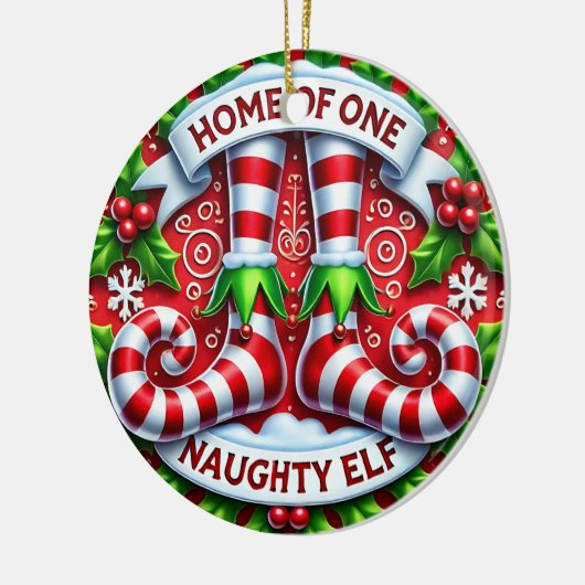 Personalisierte Zuhause eines schmutzigen Elfs Keramik Ornament (Links)