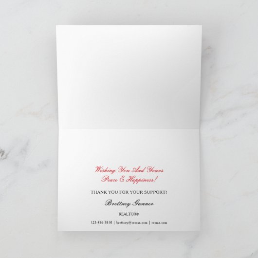 Personalisierte Zuhause für die Holidays Realtor C Einladung (Innenseite)