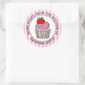 Personalisierte Zuhause gebacken von Runder Aufkleber (Tasche)