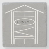 Personalisierte ZUHAUSE IHRER NAME Steinuntersetzer (Vorderseite)