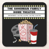 Personalisierte Zuhause-Kinofilme für Familien Rechteckiger Pappuntersetzer (Vorderseite)
