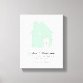 Personalisierte Zuhause Map Unser erstes Zuhause-G Leinwanddruck (Vorderseite)