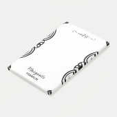 Personalisierte Zuhause Office B&W Curly Notes Post-it Klebezettel (angewinkelt)
