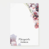 Personalisierte Zuhause Office Pink & Lila Florals Post-it Klebezettel (Vorderseite)