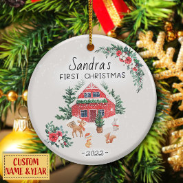 Personalisierte Zuhause Weihnachtsbaby Keramik Orn Ornament