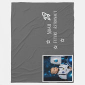 Personalisierte Zukunft Astronaut Kinder Fleecedecke (Vorderseite)