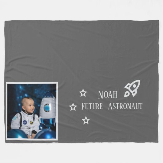 Personalisierte Zukunft Astronaut Kinder Fleecedecke (Vorderseite (Horizontal))