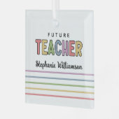 Personalisierte Zukunftslehrer Farbenfrohe Niedlic Ornament Aus Glas (Vorderseite links)