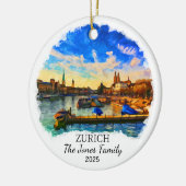 Personalisierte Zürcher Ornament, Schweiz Geschenk Keramik Ornament (Links)