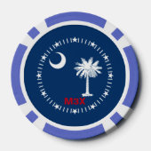 Personalisierte Zustandsflagge für den Text South Pokerchips (Rückseite)