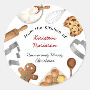 Personalisierte Zutaten für das Backen von Keksen Runder Aufkleber