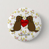 Personalisierte zwei Choco Labradors mit Button (Vorderseite)
