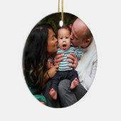 Personalisierte Zweier-Foto-Doppelfamilie Keramik Ornament (Rechts)